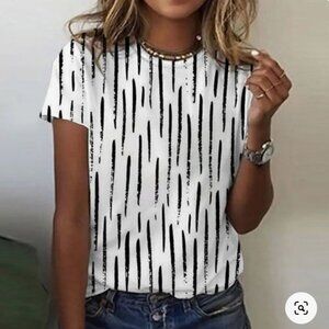 Dark Rain Vertical Stripe Top